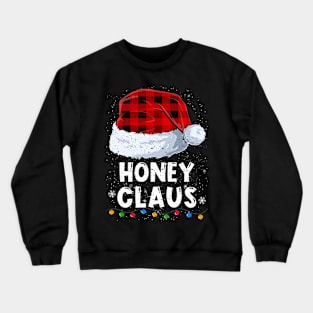 Honey Claus Red Plaid Christmas Santa Family Matching Pajama Crewneck Sweatshirt